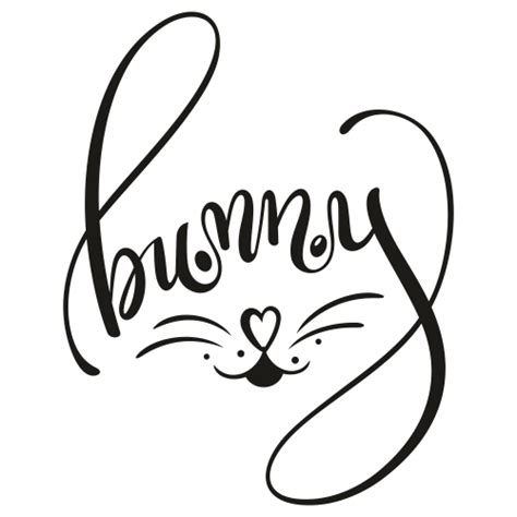 Bunny Word Art Bunny Face Svg Bunny Face Vector File Easter Bunny