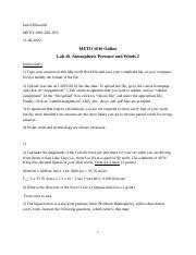 Lab Atmospheric Pressure And Winds Jared Docx Jared Ellsworth