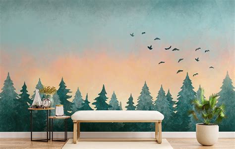 Watercolor Wall Murals: Artistic Interior Transformation