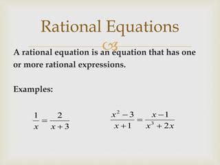 Solving rational equations | PPT