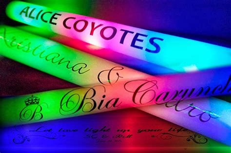 100 Personalized Led Foam Sticks Custom Light Up Lumitons Rave Blinking