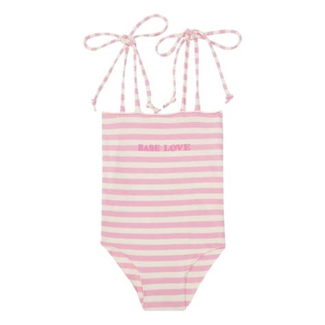 Babe Tess Maillot de Bain 1 Pièce Jersey Rayé Rose Smallable