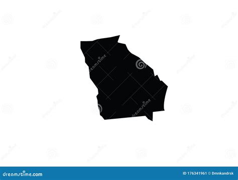 Georgia Outline Map State Shape Cartoon Vector Cartoondealer