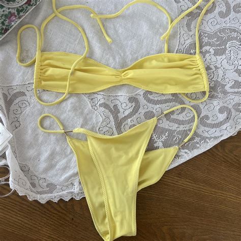 Brand New Bamba Swim Yellow Bikini Super Cute Fit Depop