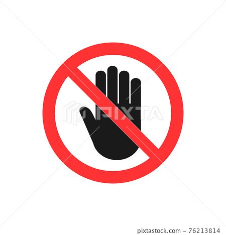 Stop Hand Icon Stop Sign Vector Illustration Stock Illustration