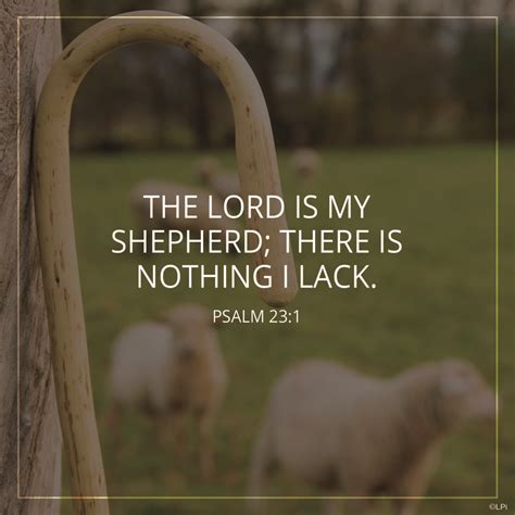 God Is My Shepherd There Is Nothing I Shall Want