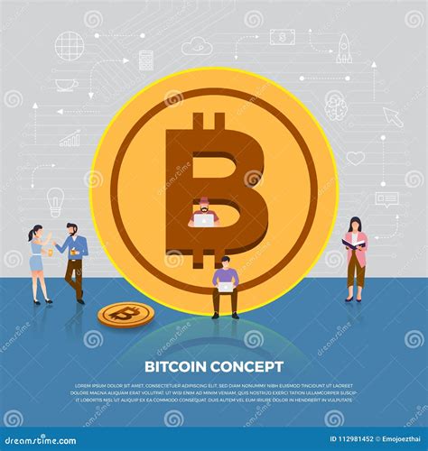 Cryptocurrency Liso Do Bitcoin Do Conceito De Projeto Develo Dos Povos