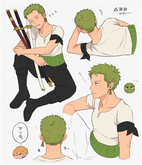 Roronoa Zoro Sanji And Marimo Zoro One Piece Drawn By Iqracha