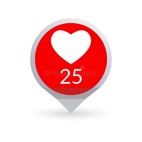 Like Heart Icon Social Media Button Like Counter Notification Stock