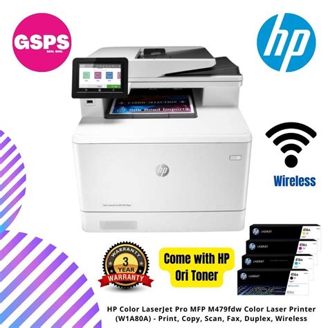 Hp Color Laserjet Pro Mfp M479fdw Color Laser Printer W1a80a Print Copy Scan Fax Duplex