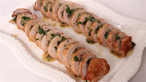 Prosciutto And Spinach Stuffed Pork Tenderloin Laura Vitale Laura In The Kitchen Episode 486