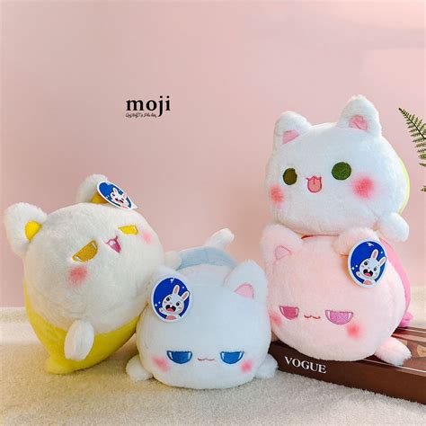 Gấu bông MS Cute cat mèo nằm phối màu má hồng 21cm