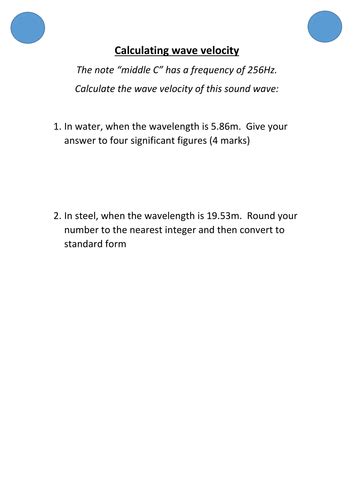 Wave velocity | Teaching Resources