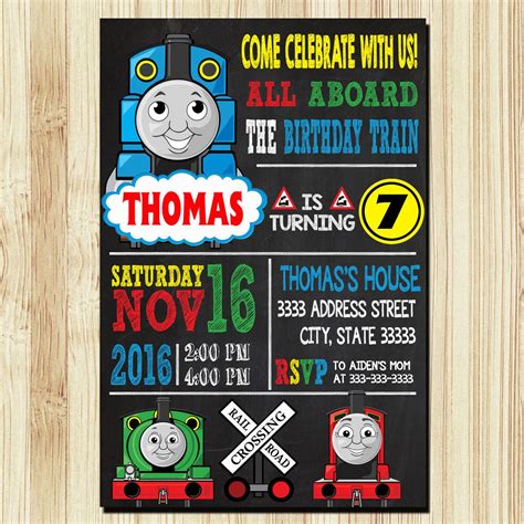 Invitaciones De Tren Thomas Thomas Train Cumpleaños Por Ulyaqonita