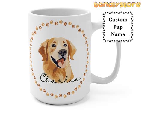 Personalized Golden Retriever Coffee Mug 15oz Custom Name Etsy