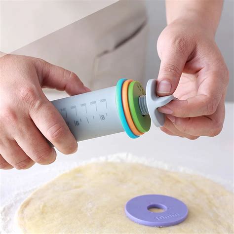 KitchenAce rouleau à pâtisserie en Silicone avec disques ajustables