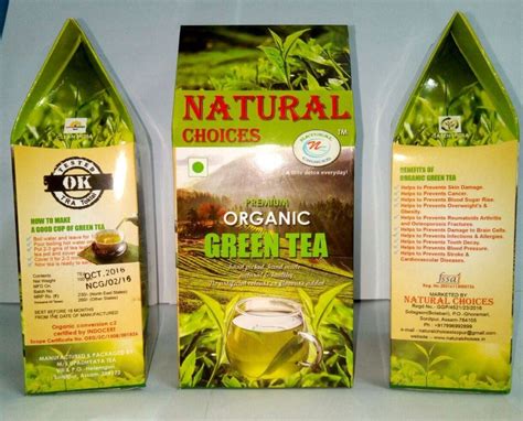 Organic Green Tea Packaging Type Silver Packets Inside Paper Box At