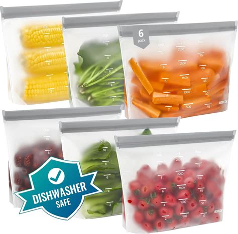 Amazon Dishwasher Safe Reusable Storage Bags Stand Up Pack