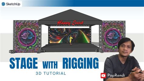 How To Create Rigging Stage Or Truss Sketchup Tutorial Youtube