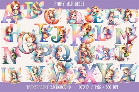 Watercolor Fairy Alphabet Graphic by CuteLittleClipart · Creative Fabrica