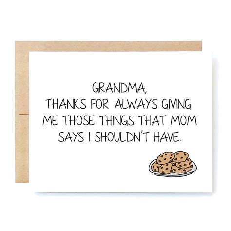 Mother's Day Card for Grandma Grandma Card Grandma Birthday Cookies. - Etsy