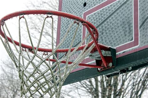 Frozen Basketball Hoop Stock Photo Image Of Frozen Hoop 99656674