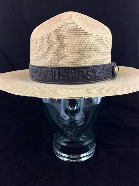 National Park Service Usnps Ranger Smokey Bear Flat Hat Summer Straw 7