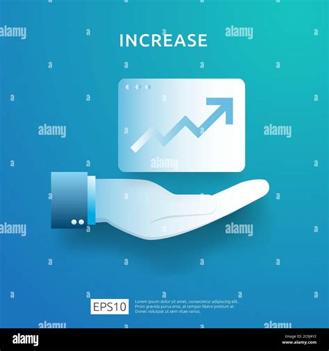 Business Chart On Hand Income Salary Rate Increase Graphic Growth