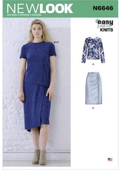 Sewing Pattern For Womens Knit Tops And Skirts New Look Pattern N6646