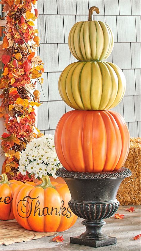 Three Stack Pumpkin Topiary Grandin Road Pumpkin Topiary Stacked