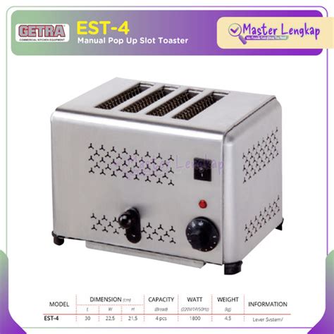 Jual GETRA Manual Automatic Pop Up Slot Toaster EST 4 EST 4 EST4