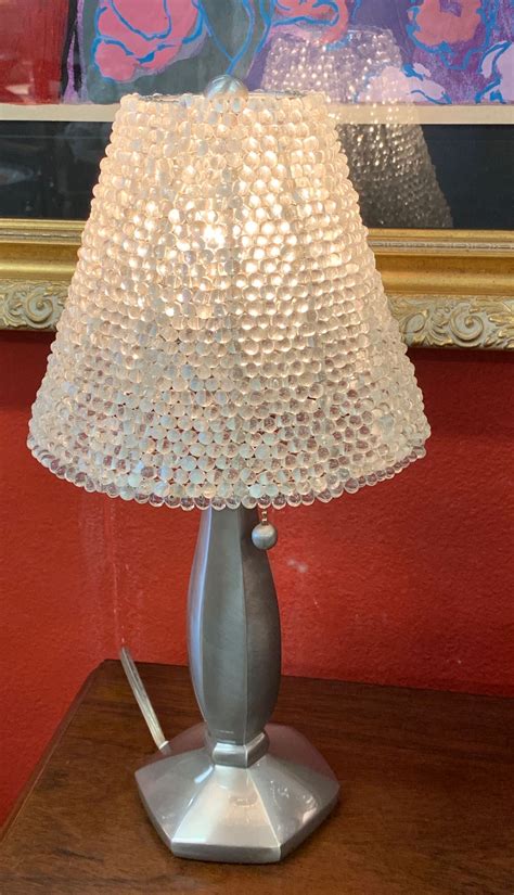 This Small Accent Lamp Or Night Light Has A Shade Of Glass Beads That Looks Very Pretty When Lit