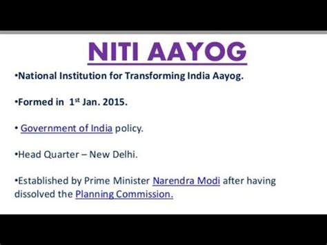 Meaning of NITI Aayog. - YouTube