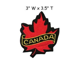 Large CANADA FLAG Patch Canadian Iron-on Embroidered Applique - Etsy