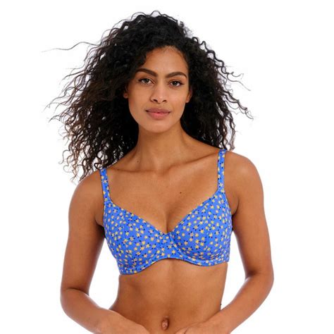 Plavky Vrchn D L Freya Swim Garden Disco Uw Plunge Bikini Top Bluebell