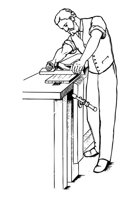 Coloring Page Woodworker Img