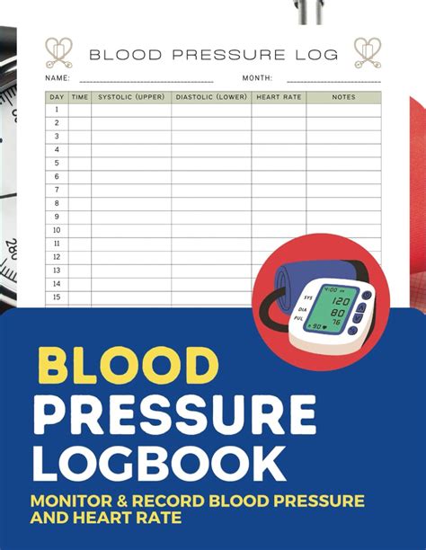 Blood Pressure Logbook Monitor And Record Your Blood Pressure And