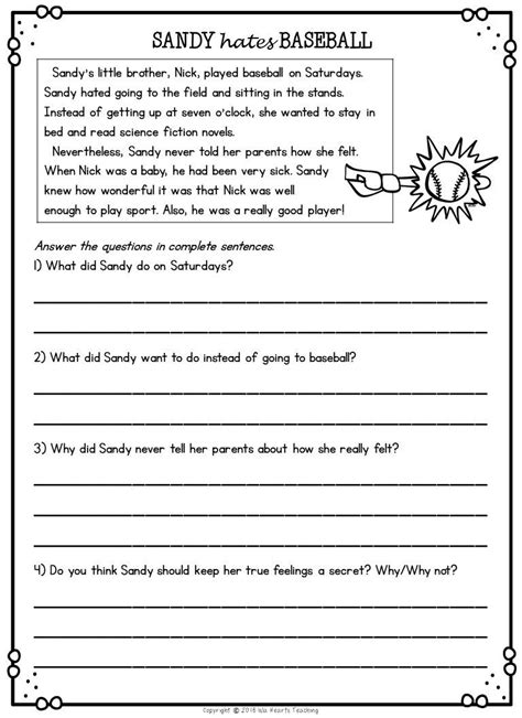 Reading Comprehension Second Grade