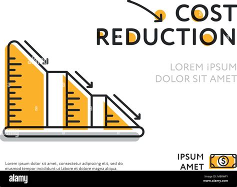 Simple graph with cost reduction chart Stock Vector Image & Art - Alamy