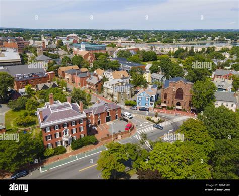 Aerial View Of Salem Historic City Center Including Salem Witch Museum In City Of Salem