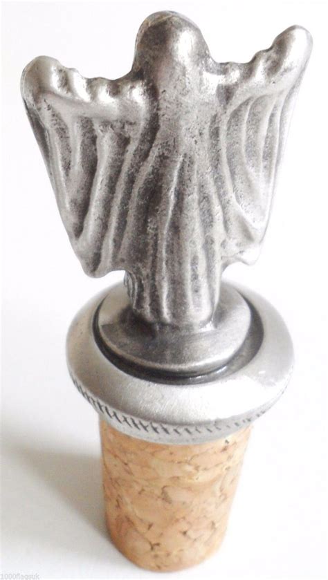 Spooky Ghost Pewter And Cork Wine Bottle Stopper Hand Made Etsy