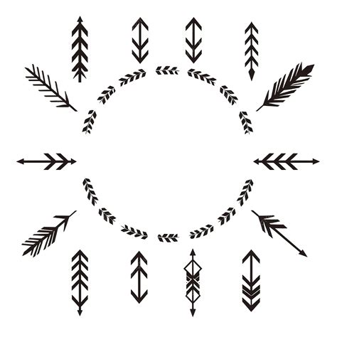 Hipster Circle Arrow Frame Arrows In Boho Style Tribal Arrows Text