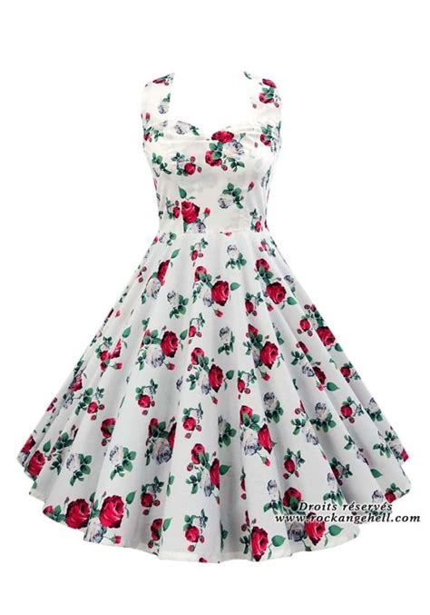 Robe Rockabilly Pin Up Années 50 Rock Ange Hell Vivien Roses Rock