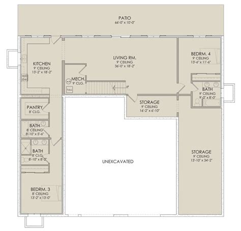 Barn Plan 4 106 Square Feet 3 Bedrooms 3 Bathrooms 6422 00058