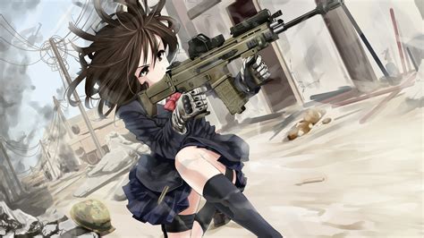 Nightcore Angel With A Shotgun Wallpaper