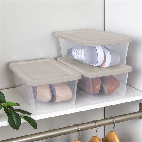 Sterilite 6 Qt Storage Box Plastic Adult Grey Pumice