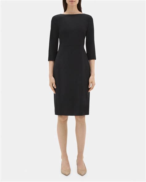 Sevona Stretch Wool Long Sleeve Sheath Dress Theory Outlet