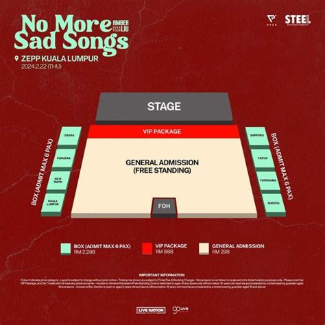 Amber Liu NO MORE SAD SONGS Tour 2024 Malaysia Seat Map 8guava 8番