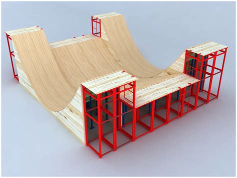 Rampa De Skate Half Pipe Modelo D Max Xsi X Obj Lwo