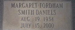 Margaret Anita Fordham Daniels 1934 2000 Mémorial Find a Grave